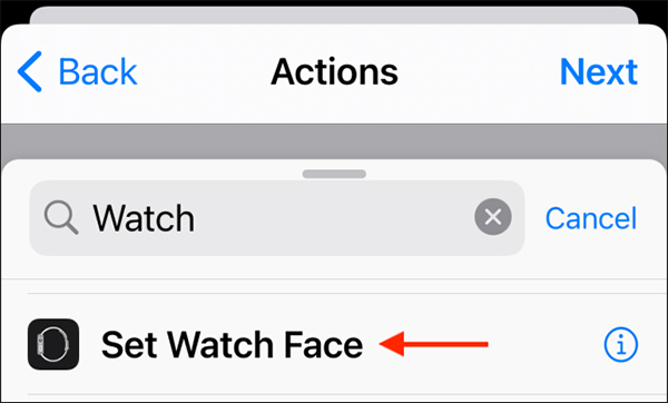 Figura 7 Cómo cambiar automáticamente la configuración del dial de Apple Watch