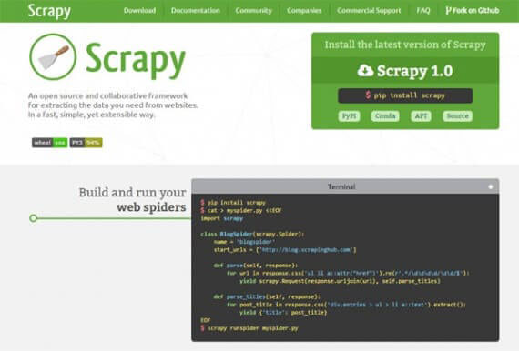 Figura 1 Cómo crear un robot web básico con Scrapy