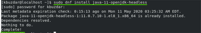 Figura 2 Cómo instalar varias versiones de Java en CentOS 8