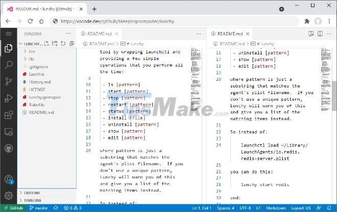 Figura 1 Microsoft lanzó accidentalmente una versión beta temprana de Visual Studio Code en la web vscode.dev
