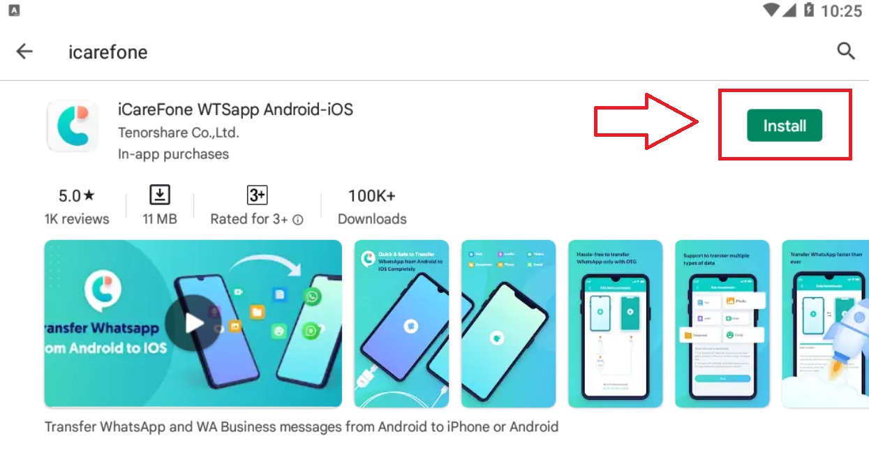 Figura 2 Cómo transferir mensajes de WhatsApp de Android a iPhone sin PC