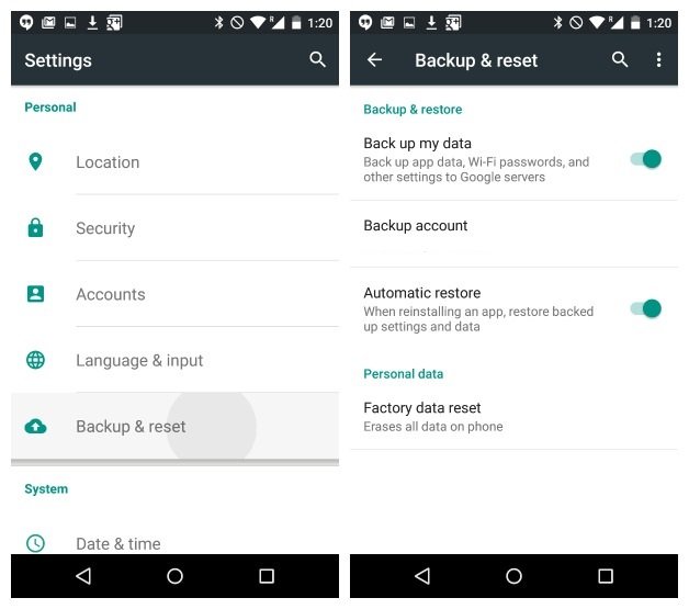 Imagen 3 de las Instrucciones para realizar copias de seguridad y almacenar datos de forma segura en su dispositivo Android