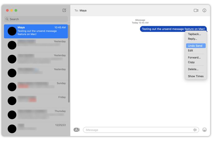 Cómo cancelar el envío de un mensaje de texto Mac 2