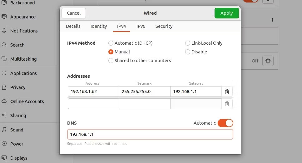 Cómo configurar una dirección IP estática en Ubuntu 22.04 LTS y 22.10 Imagen 6