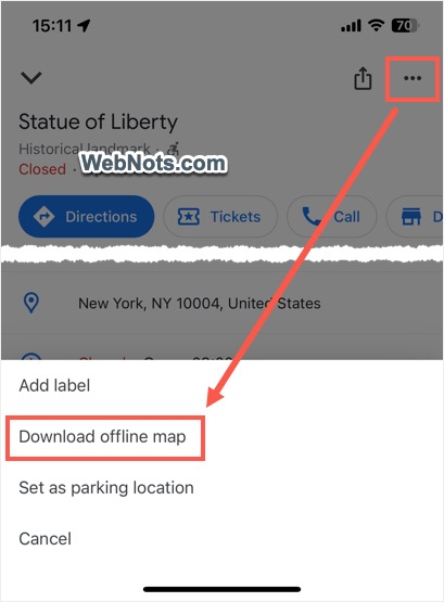 Descargar la opción de mapa sin conexión en Google Maps