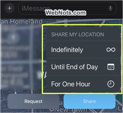 Select Duration for Sharing