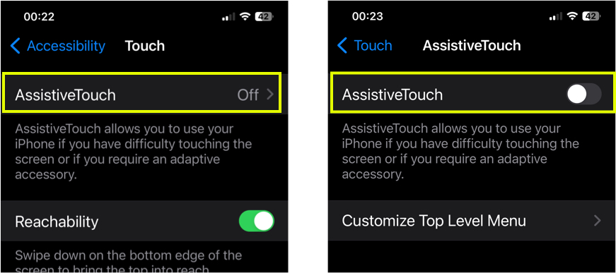 Activar Assistive Touch en iPhone